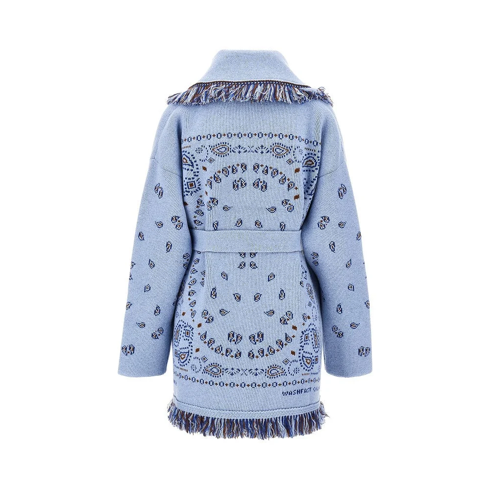 bandana jacquard wool cardigan
