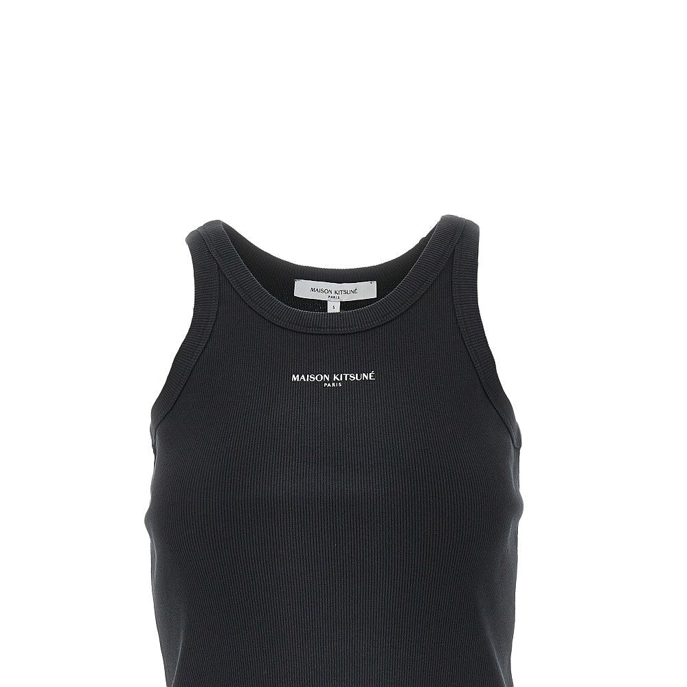 MAISON KITSUNE M logo print ribbed tank top