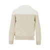 knitted cardigan with mesh inserts