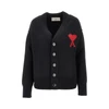 wool cardigan with ami de coeur inlay