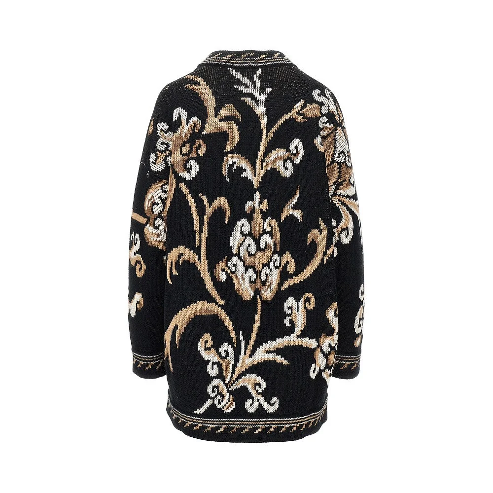 jacquard wool cardigan