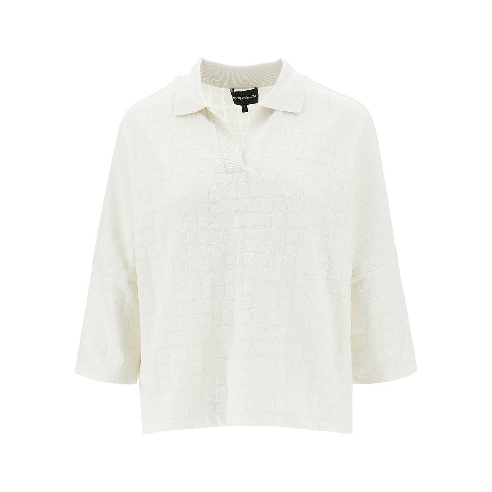 jacquard knit polo shirt
