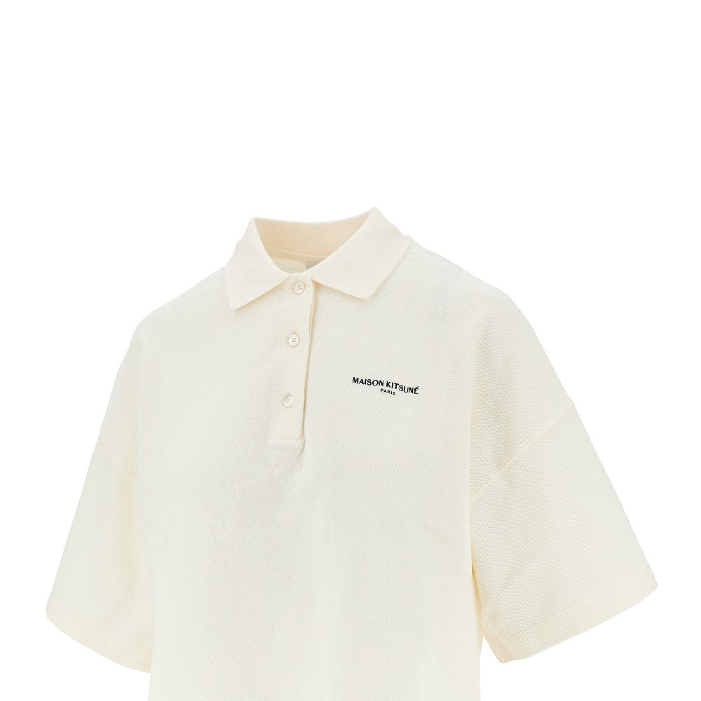 MAISON KITSUNE M logo embroidery oversized boxy fit polo shirt