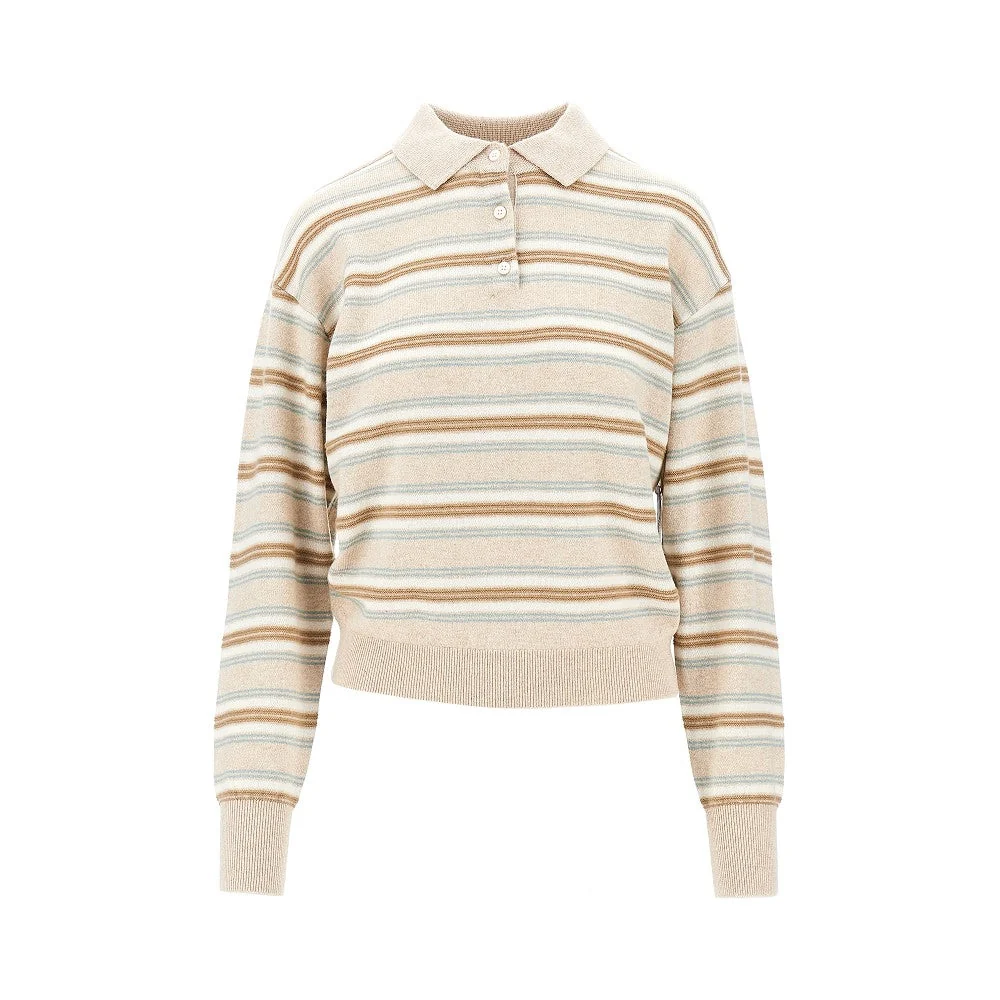 GUEST IN RESIDENCE S cashmere polo shirt with striped motif