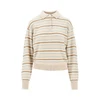 cashmere polo shirt with striped motif