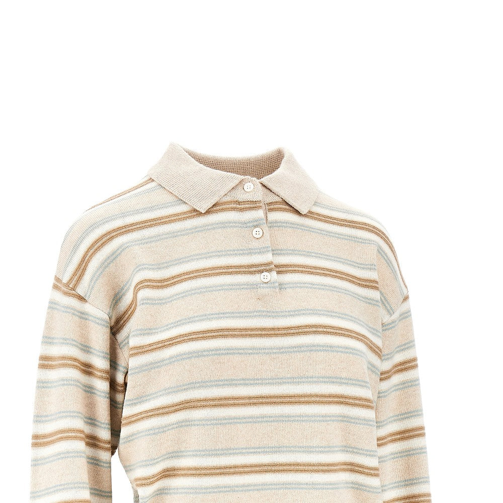 GUEST IN RESIDENCE S cashmere polo shirt with striped motif