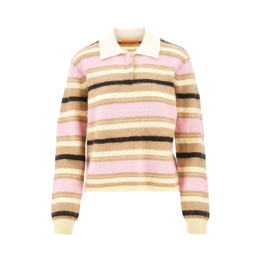 striped cashmere polo shirt