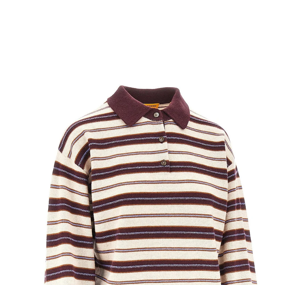 collegiate striped cashmere polo shirt