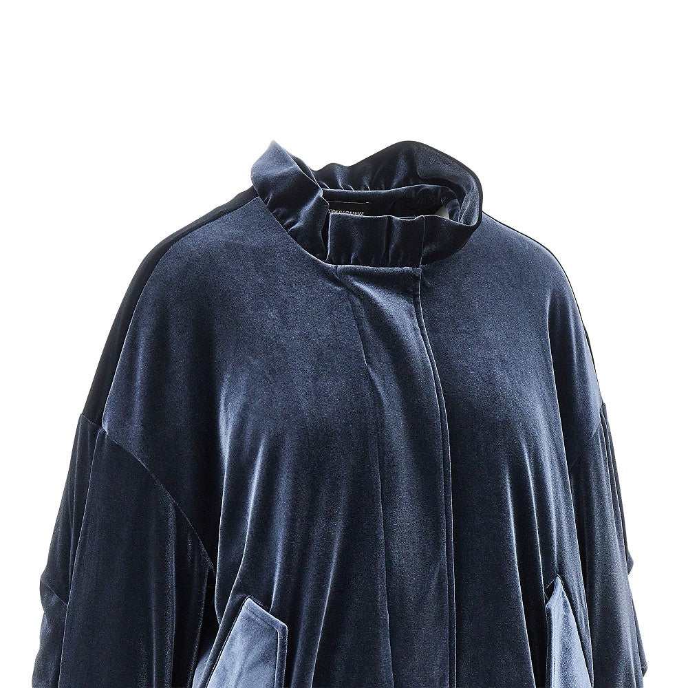 EMPORIO ARMANI 40 chenille blouson jacket with gathered neck