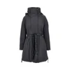 down parka coat with belt