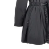 down parka coat with belt