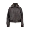 washed leather bomber jacket