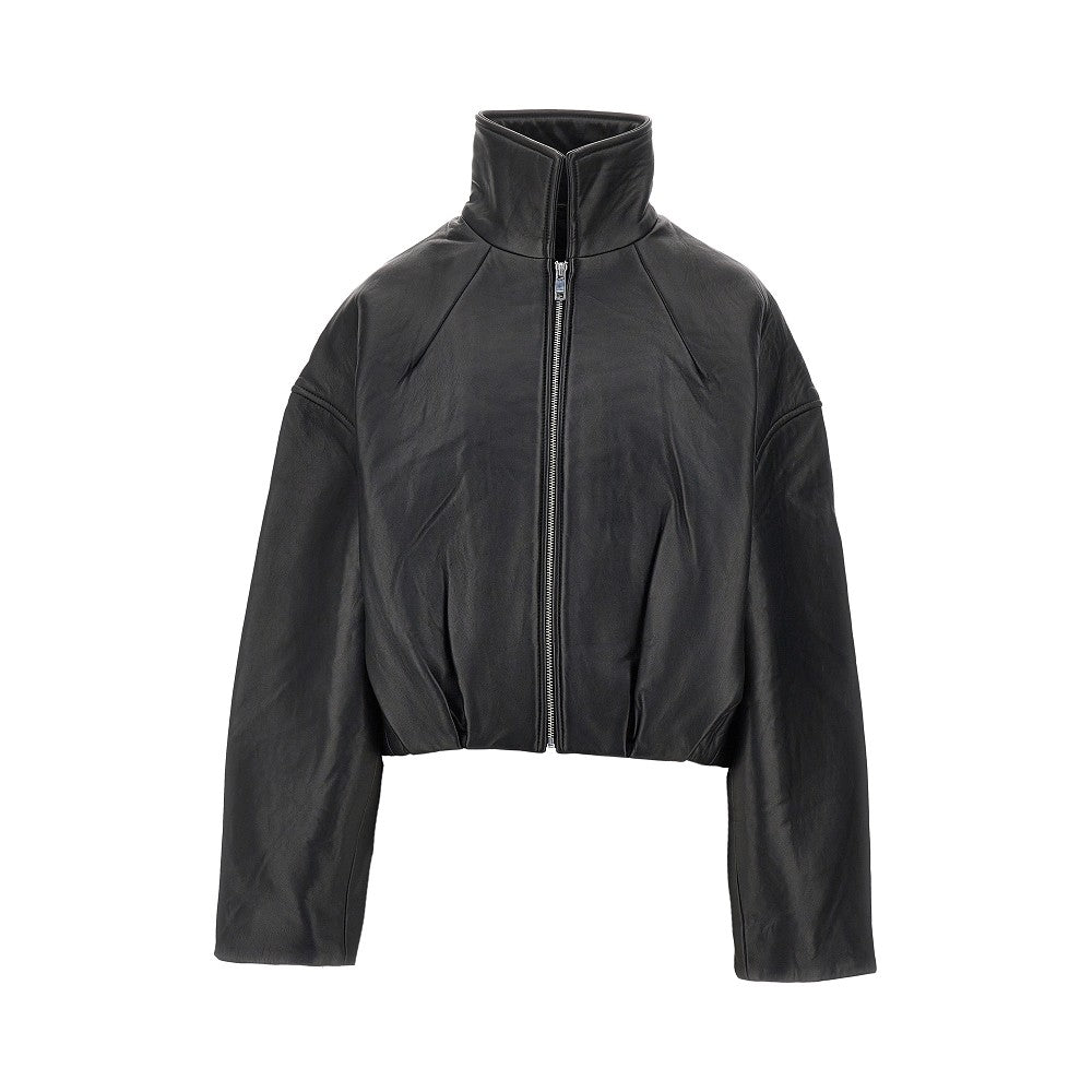 ROTATE 36 leather boxy jacket