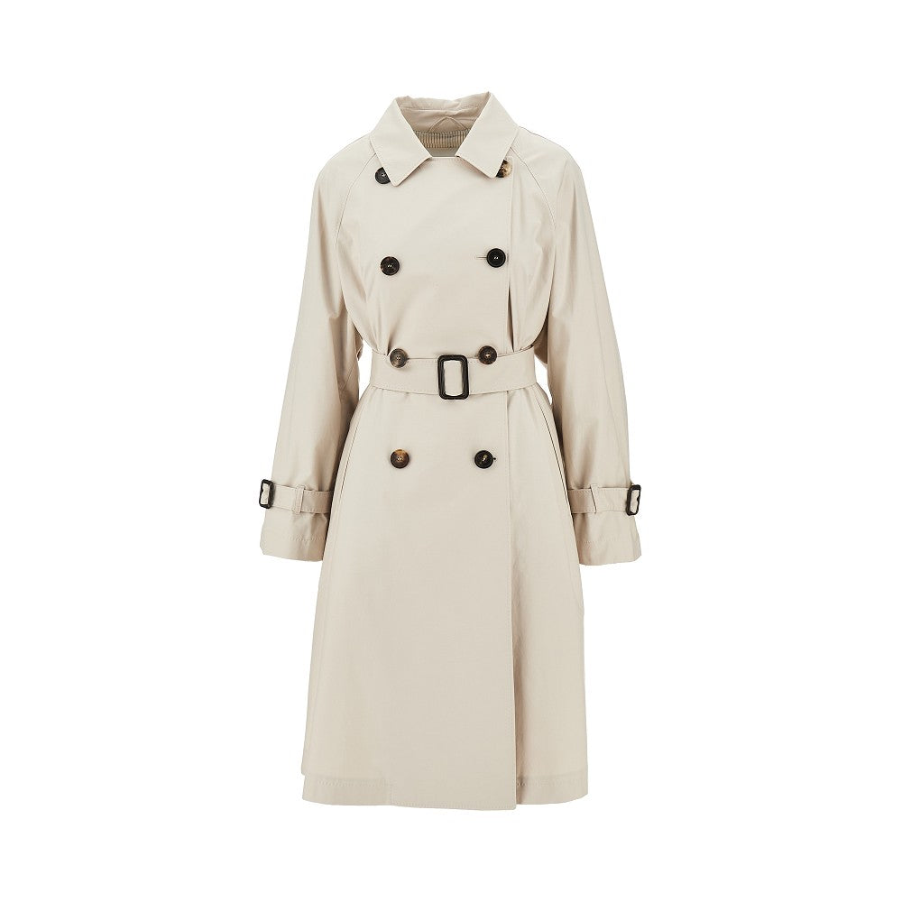 MAX MARA CUBE 42 twill double-breasted trench coat with belt