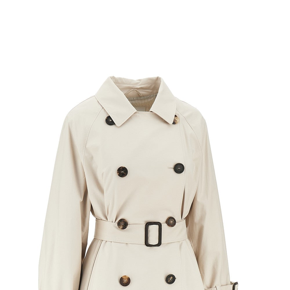 MAX MARA CUBE 42 twill double-breasted trench coat with belt