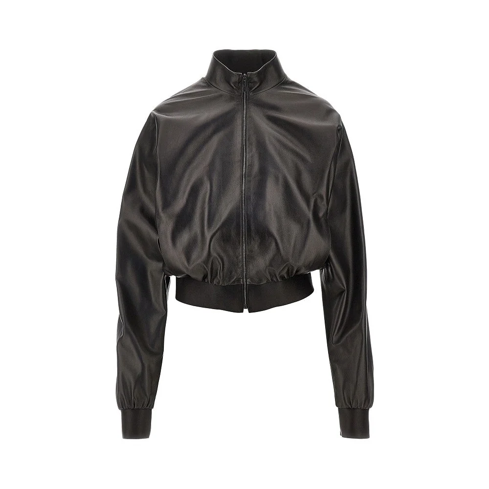 nappa leather bomber jacket