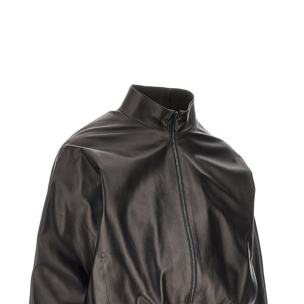 nappa leather bomber jacket