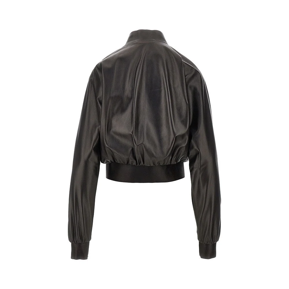 nappa leather bomber jacket