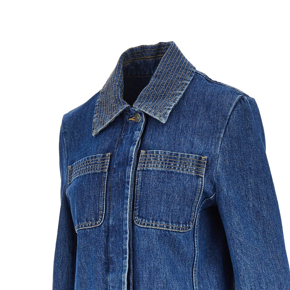 VALENTINO 42 denim jacket with v gold details