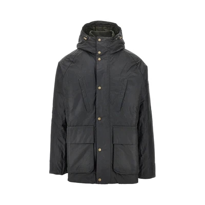 oakdale waxed cotton padded parka coat