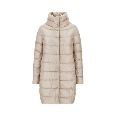 dora ultralight nylon midi down jacket