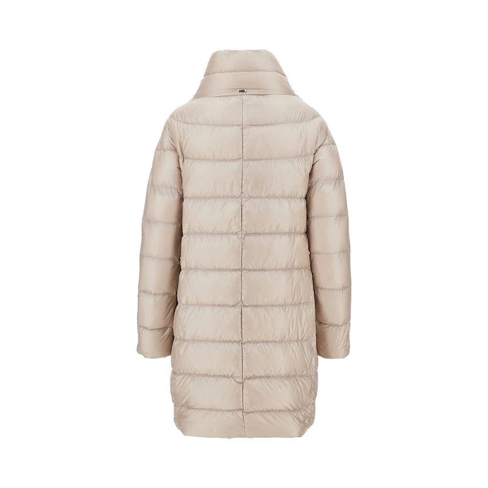 dora ultralight nylon midi down jacket