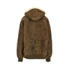 leather jacket with paisley motif