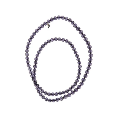 multifaceted beads long necklace