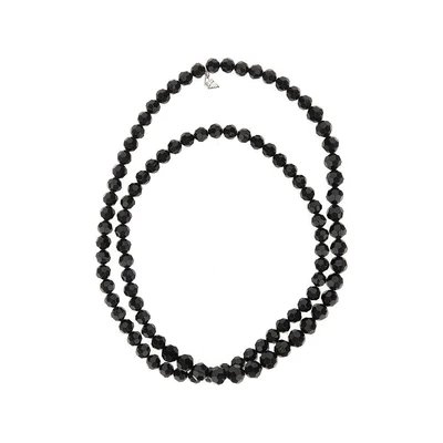 multifaceted beads long necklace