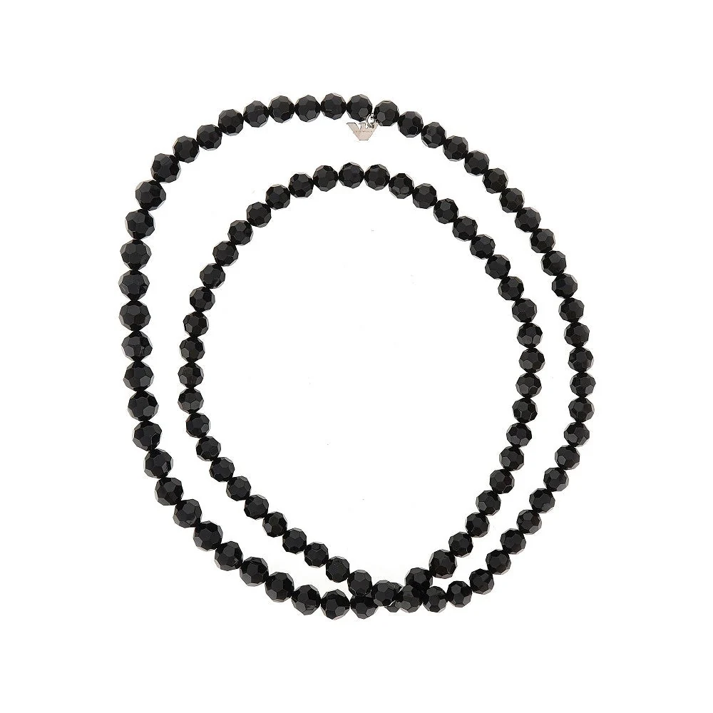 EMPORIO ARMANI OS multifaceted beads long necklace