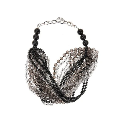 faceted beads multi-strand necklace