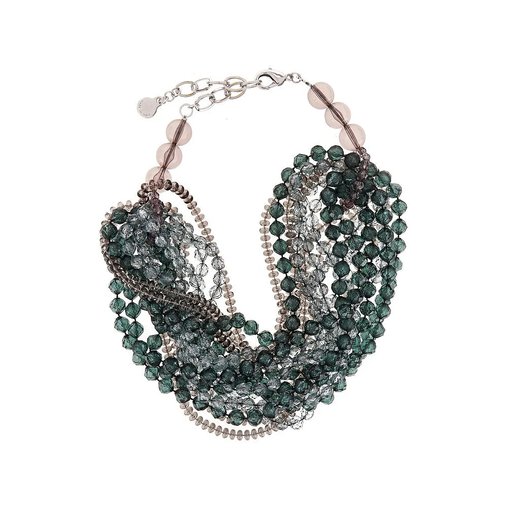 faceted beads multi-strand necklace