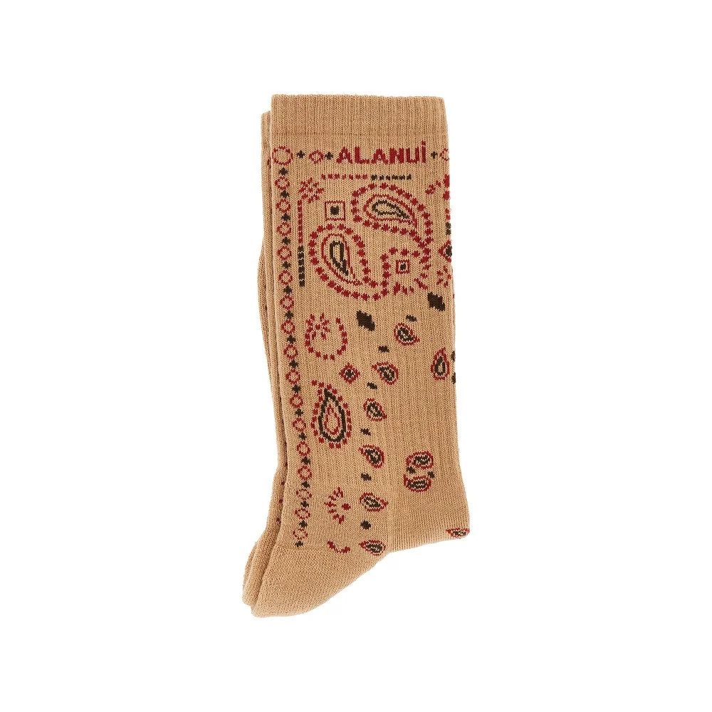 cotton-blend socks with bandana motif