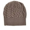 knitted beanie hat with logo label
