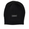 knitted beanie hat with logo label