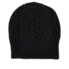 knitted beanie hat with logo label