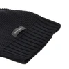 knitted beanie hat with logo label