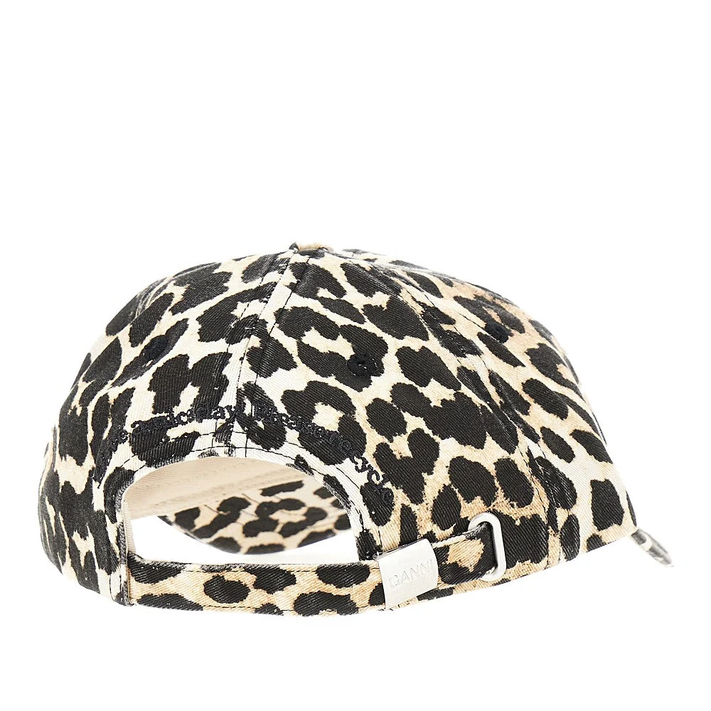 leopard-print organic cotton baseball hat
