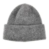 knitted beanie hat with gros-grain logo