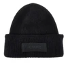 knitted beanie hat with gros-grain logo