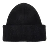knitted beanie hat with gros-grain logo