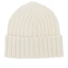 wool beanie hat with logo patch