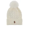 wool beanie hat with fur pompom