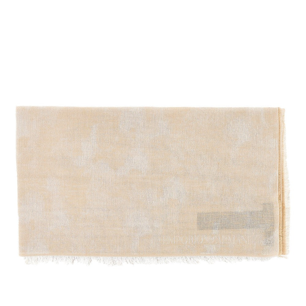 EMPORIO ARMANI OS viscose and linen-blend scarf
