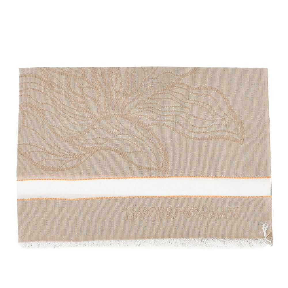 EMPORIO ARMANI OS jacquard cotton-blend scarf