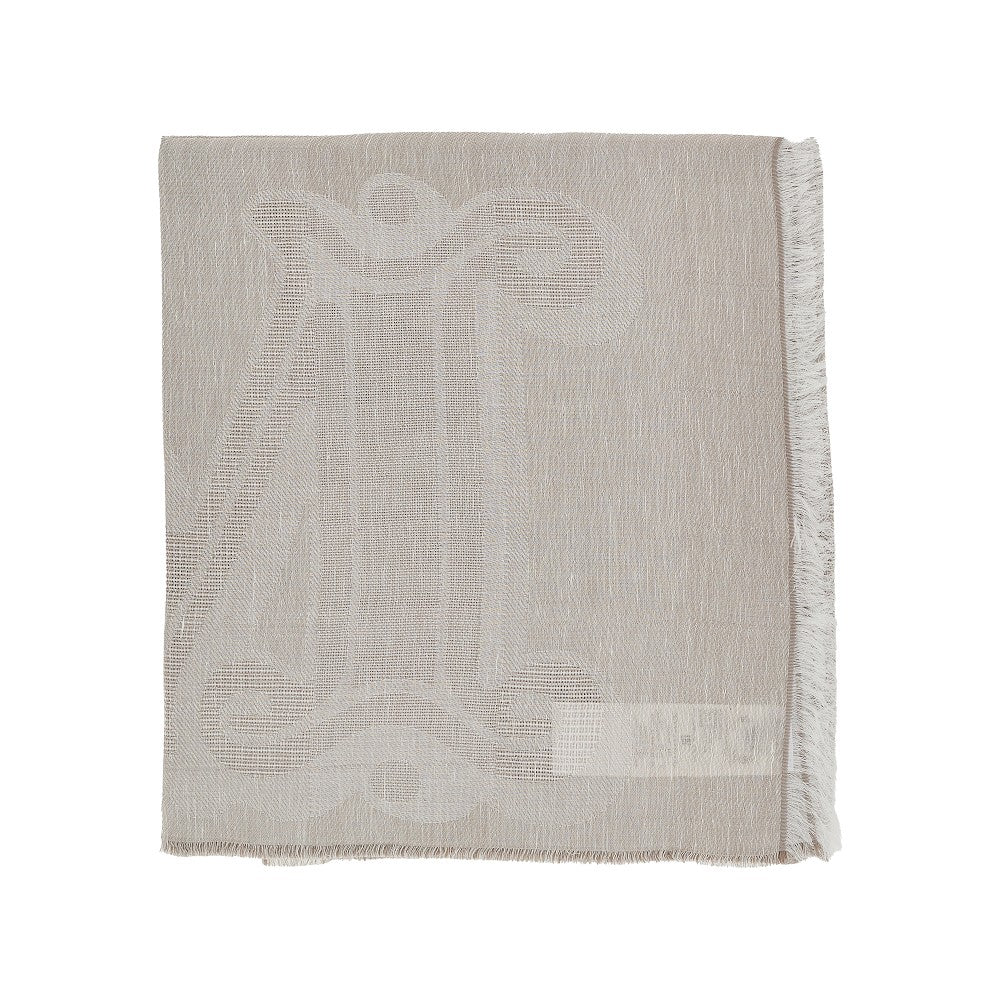 MAX MARA OS jacquard linen-blend scarf