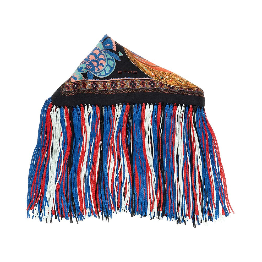 ETRO OS fringed silk scarf