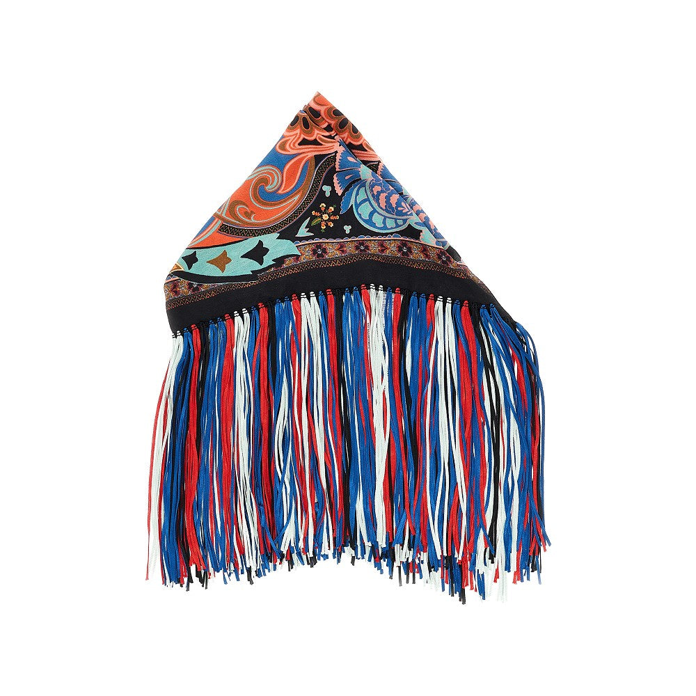 ETRO OS fringed silk scarf