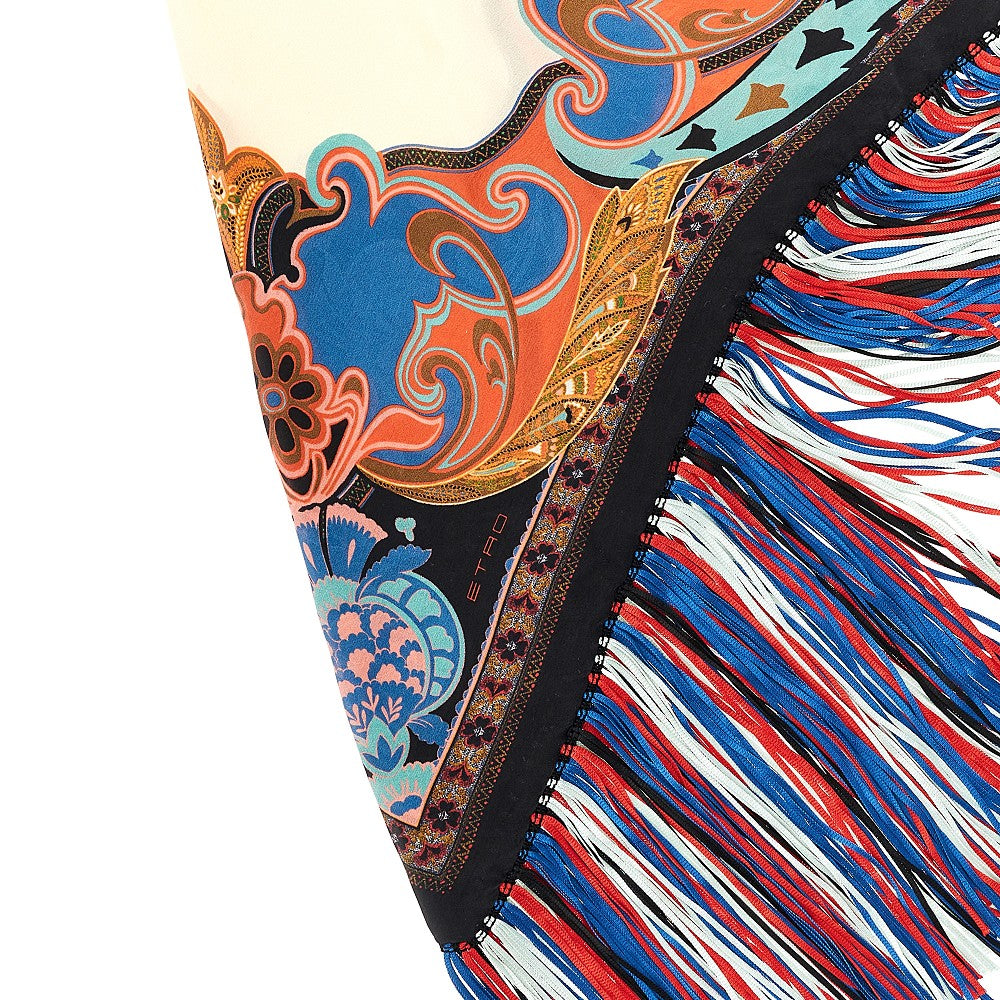 fringed silk scarf