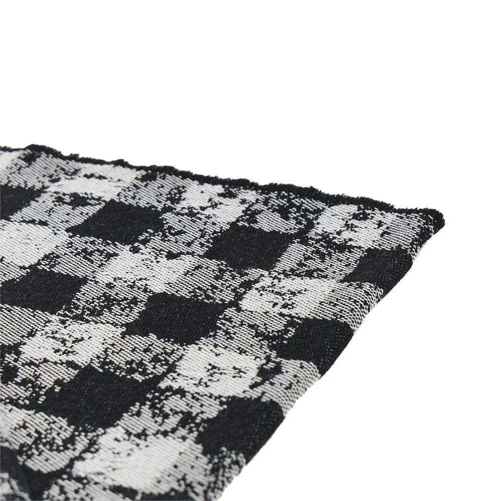 knitted scarf with check motif